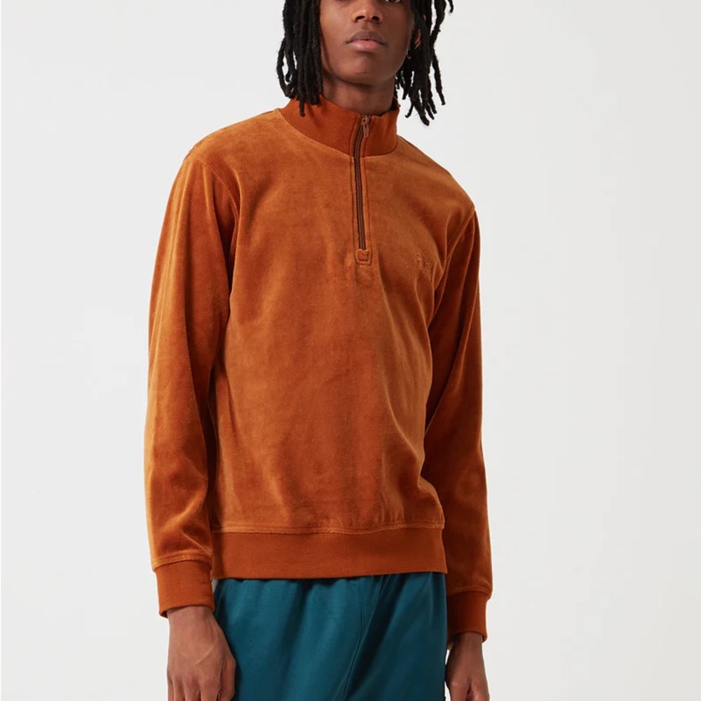 STUSSY VELOUR ZIP MOCK